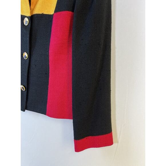 VTG 80s George Simonton Womens Colorblock Blazer Jacket Size 10 Maximalist USA - Picture 5 of 10